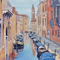 Canal in Venice Oil Painting – Italy Art Series